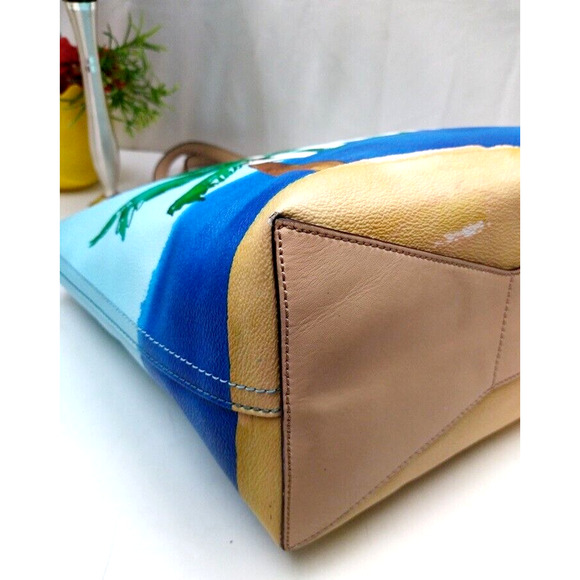 Kate Spade Francis I Need A Vacation Multicolor Double Handle Tote Bag - Picture 8 of 15